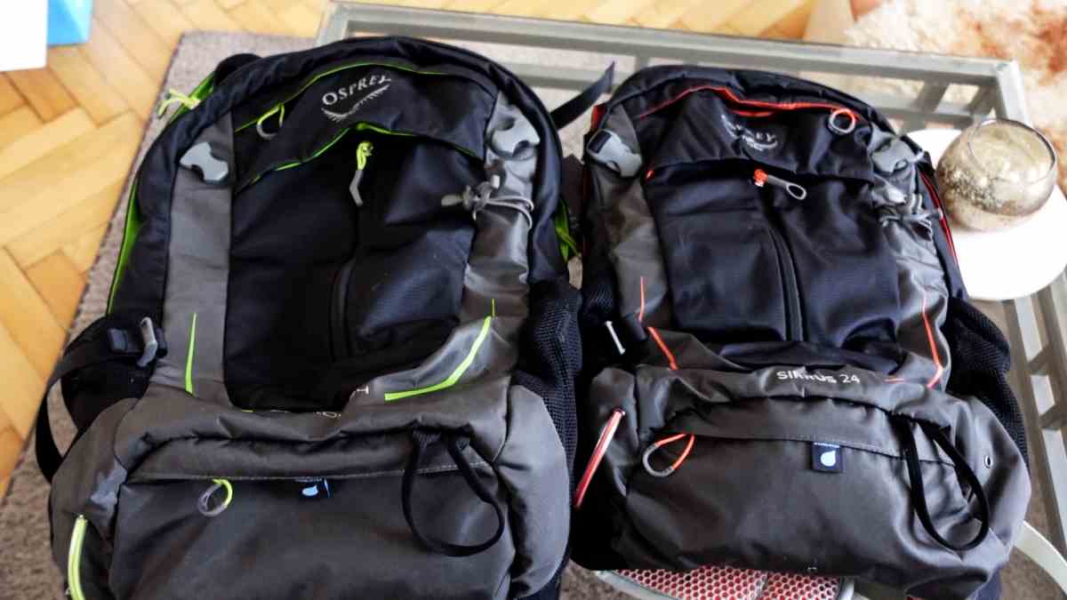 Osprey Sirrus 24 neben Stratos 24