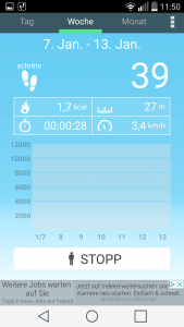 Screenshot Schrittzähler App