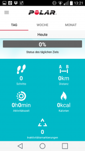 Screenshot Aktivitäts-Guide Polar Flow App