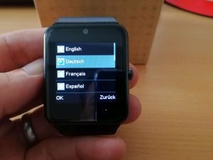 Sprachauswahl Smartwatch