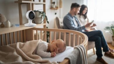Kinderzimmer-Setup mit modernem Babyphone für optimale Sicherheit
