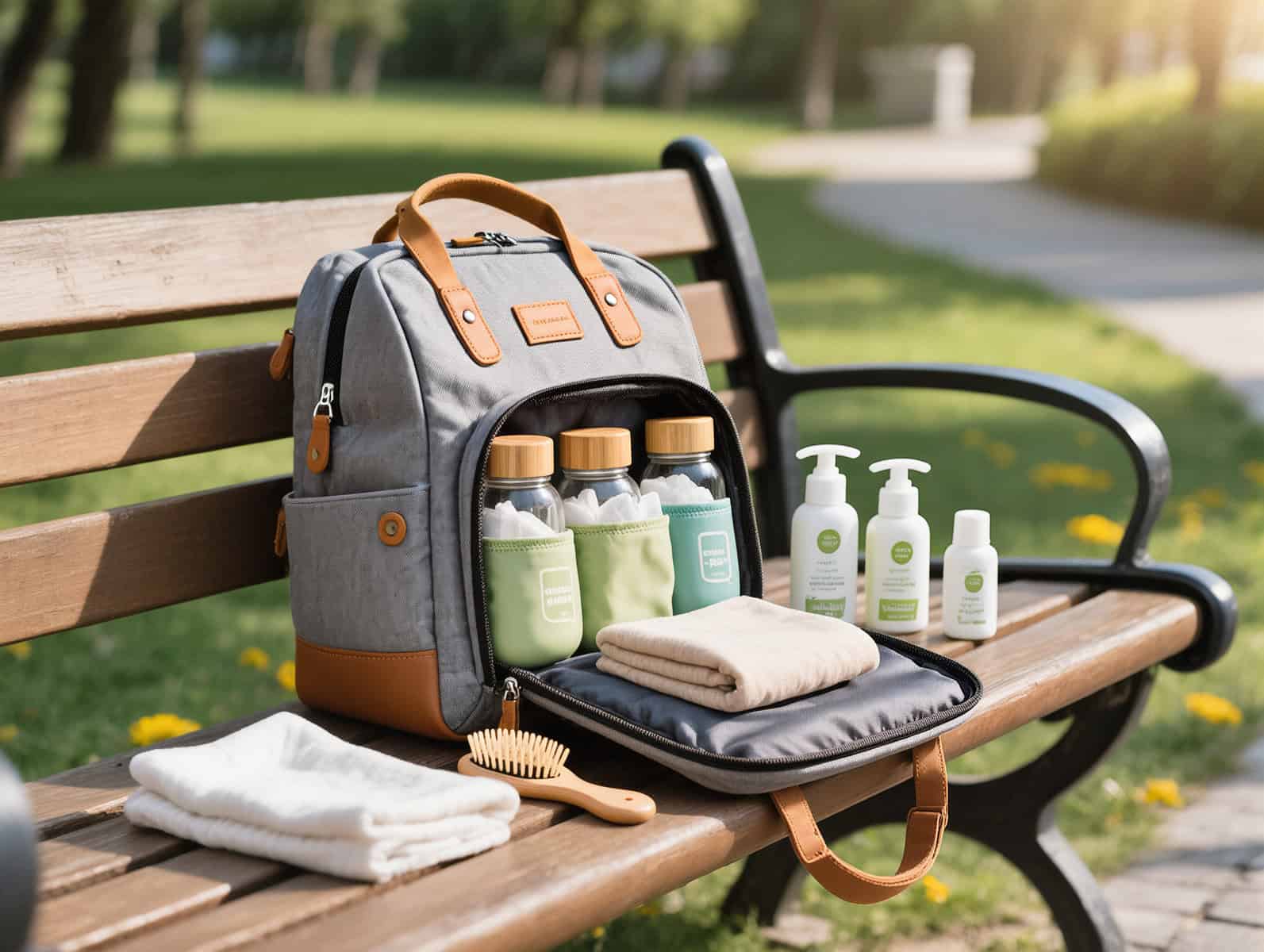 Grüne Babyausstattung: Die perfekt gepackte Wickeltasche