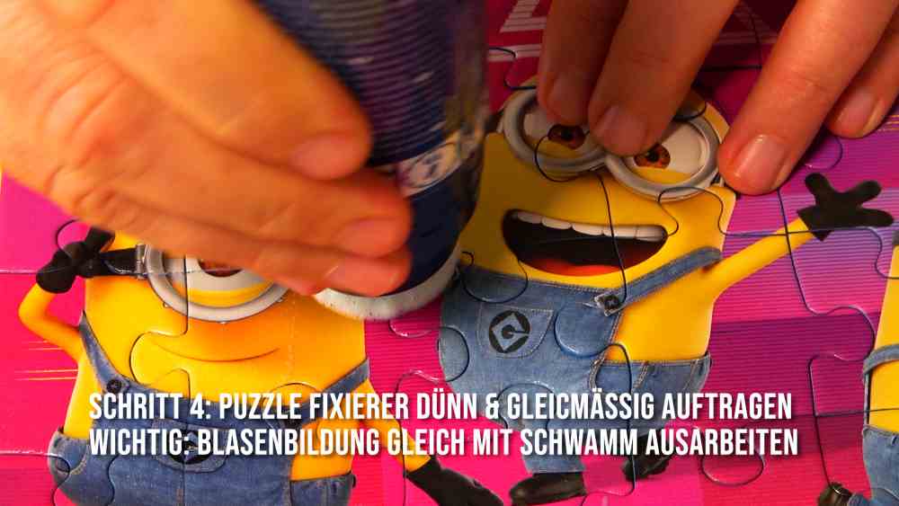 Puzzle kleben am Beispiel