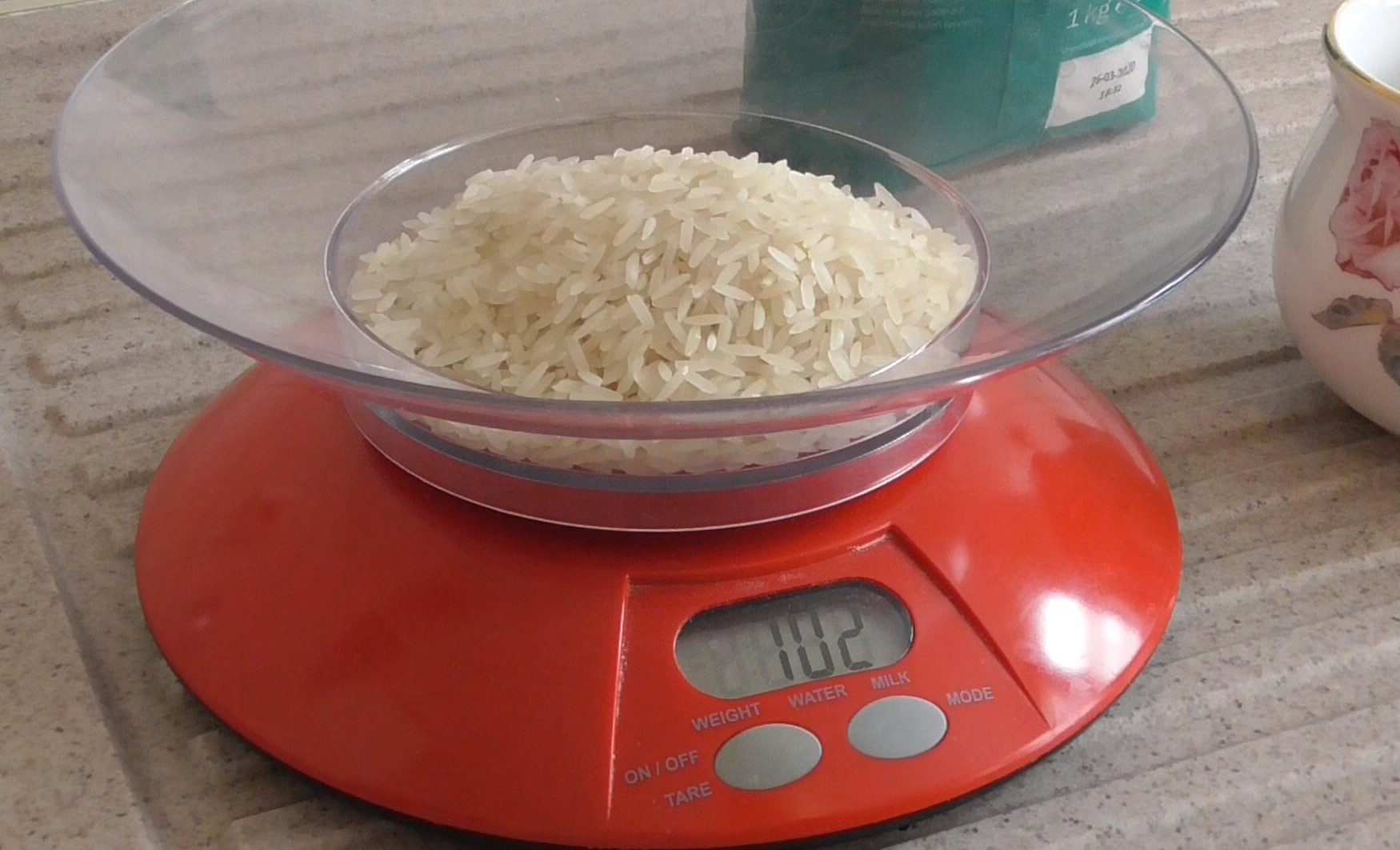 Reis abwiegen