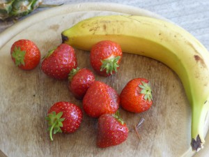 Mögliche Eis-Zutaten: Erdbeere und Banane